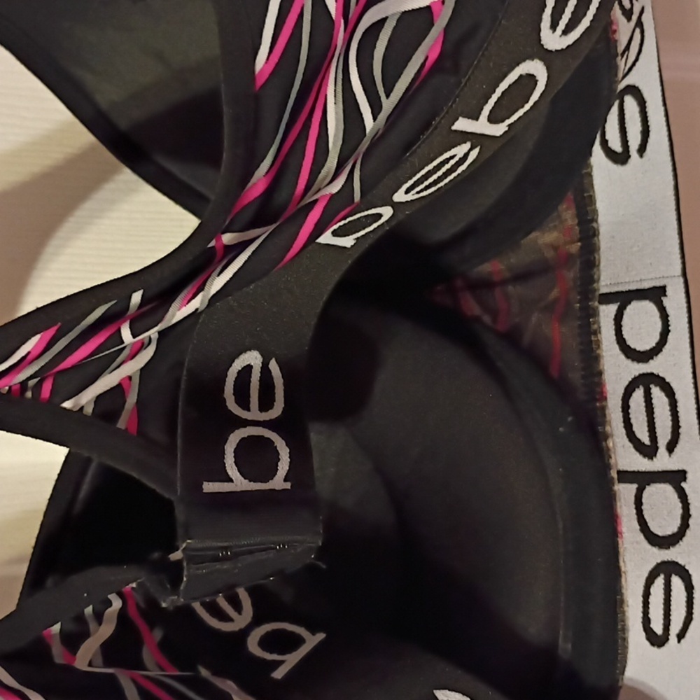 Bebe Women's Black and Pink Sports Bra - Picture 6 of 6